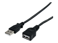 Tartech 2M USB2.0 A TO A Extension Cable, M/F, Black