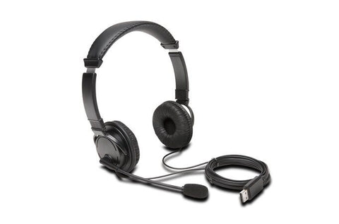 Kensington Hi-Fi USB-A Headphones w/ Microphone/Volume Control For Laptop Black