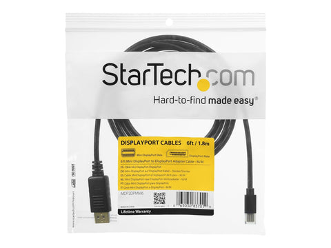 StarTech 90cm mDP to DP Adapter Cable (M/M), Black