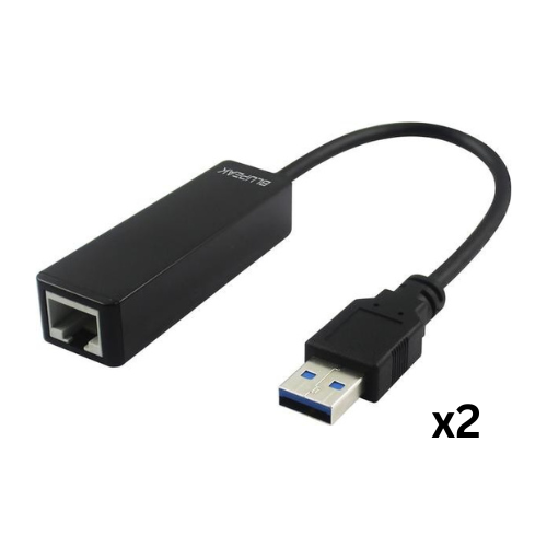 Blupeak 2X BLUPEAK USB-A 3.0 TO RJ45 Gigabit Ethernet Adapter (2 Year Warranty)