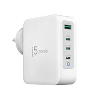 J5create JUP43130 130W GaN USB-C 4-Port Charger (3x USB-C PD, 1x USB-A)