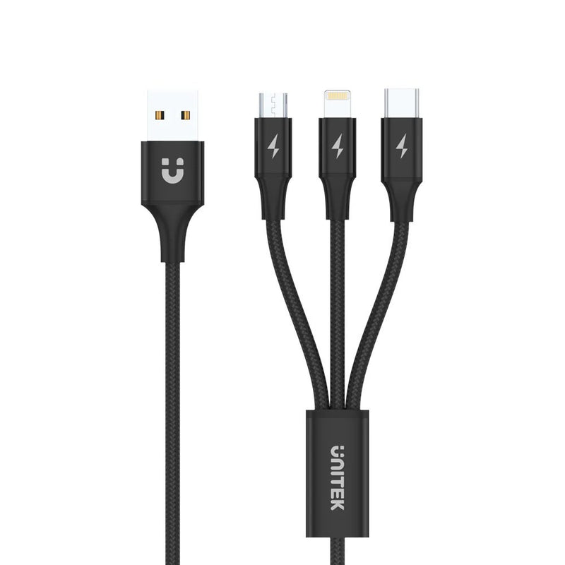 Unitek 1.2m 3-in-1 USB-A to USC-C & More