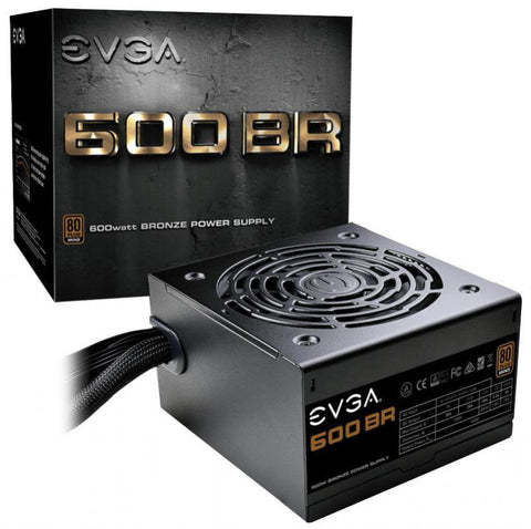 EVGA 600 BR 600W Power Supply, 80 PLUS BRONZE, Non-modular, 1x EPS, 2x PCI-E, 6x