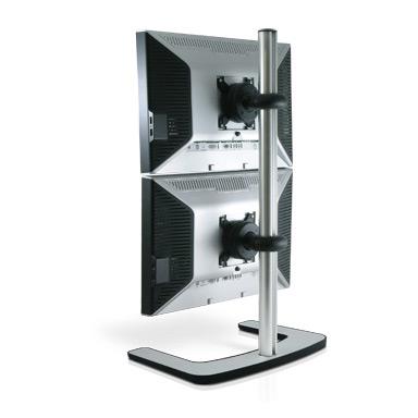Atdec Visidec Focus Dual Display Accessory Arm – Vertical Mount, 24''-32'', Polished Silver