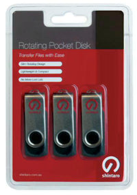 Shintaro 16GB USB 2.0 Rotating Pocket Disk - 3 Pack, Portable Storage