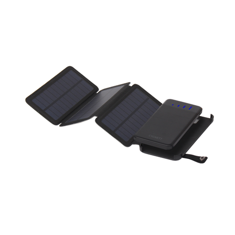 Cygnett ChargeUp Explorer 8000mAh (8K) Power Bank w/Detachable Solar Panels & LED Torch - Black