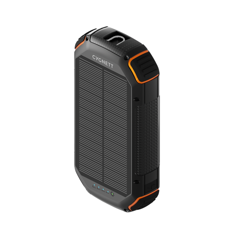 Cygnett Outback Gen 3 PD 3.0 20W 20000mAh (20K) Semi-Solid State Solar Power Bank (Black/Orange)