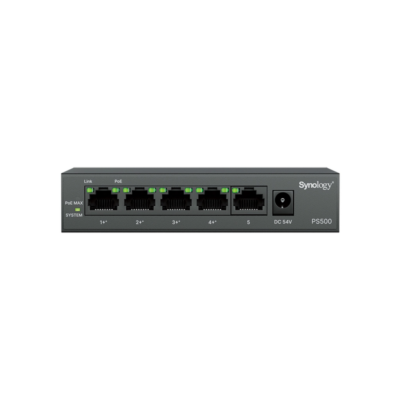 Synology PS500 5-port unmanaged PoE+ switch