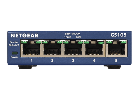 NETGEAR (GS105AU) 5-PORT UNMANAGED SWITCH, GbE(5)