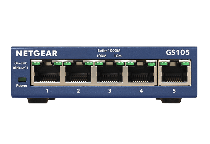 NETGEAR (GS105AU) 5-PORT UNMANAGED SWITCH, GbE(5)