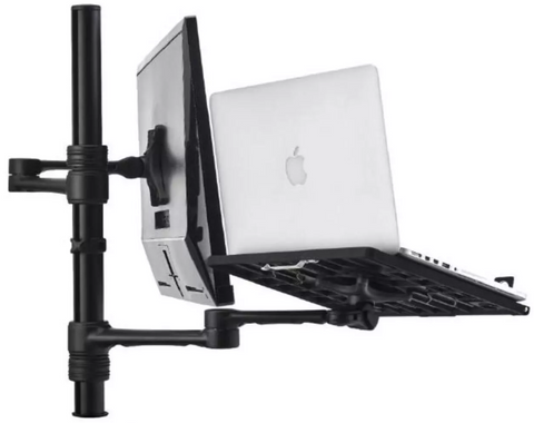 Atdec Notebook-Monitor Combo Mount on Post. Max load: 8kg, Black