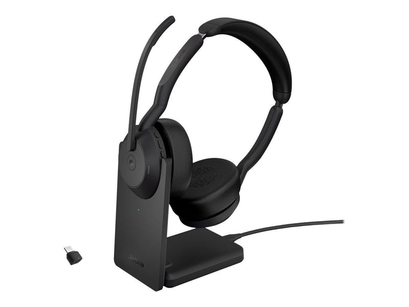Jabra Evolve2 55 MS Stereo BT ANC Headset + Stand, Link380C, USB-C