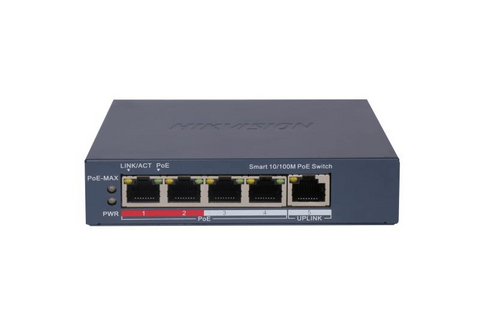 HIKVISION TRANSMISSION 3E1105P-EI 4 PORT MANAGED POE SWITCH, 1X UPLINK, 60W