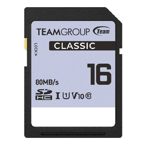 Team Group 16GB SDHC UHS-1 V10 Memory Card - 80MB/s Read, 15MB/s Write