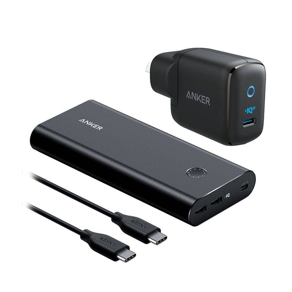 ANKER PowerCore+ 26800 PD 45W with USB-C wall charger - BLACK METAL