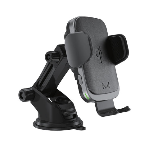 MOYORK WATT 15W Mechanical Wireless Qi Car Charger + Suction & Vent Mount - Black