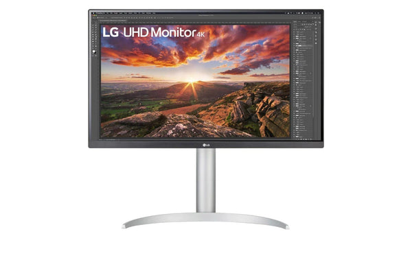 LG 27" (16:9) UHD 4K IPS LED, HDMI(2), DP, USB-C, HDR400, SPKR, Vesa, 90W 3YR WTY
