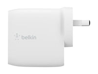 Belkin 2 Port Wall Charger, 12W, USB-A (2), Boost Charge, White, Include USB-A to LGN Cabl