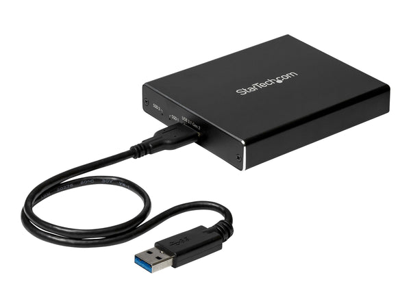 STARTECH Dual M.2 SSD Enclosure, USB 3.1, Raid Supported, Micro-B Cable, 2YR