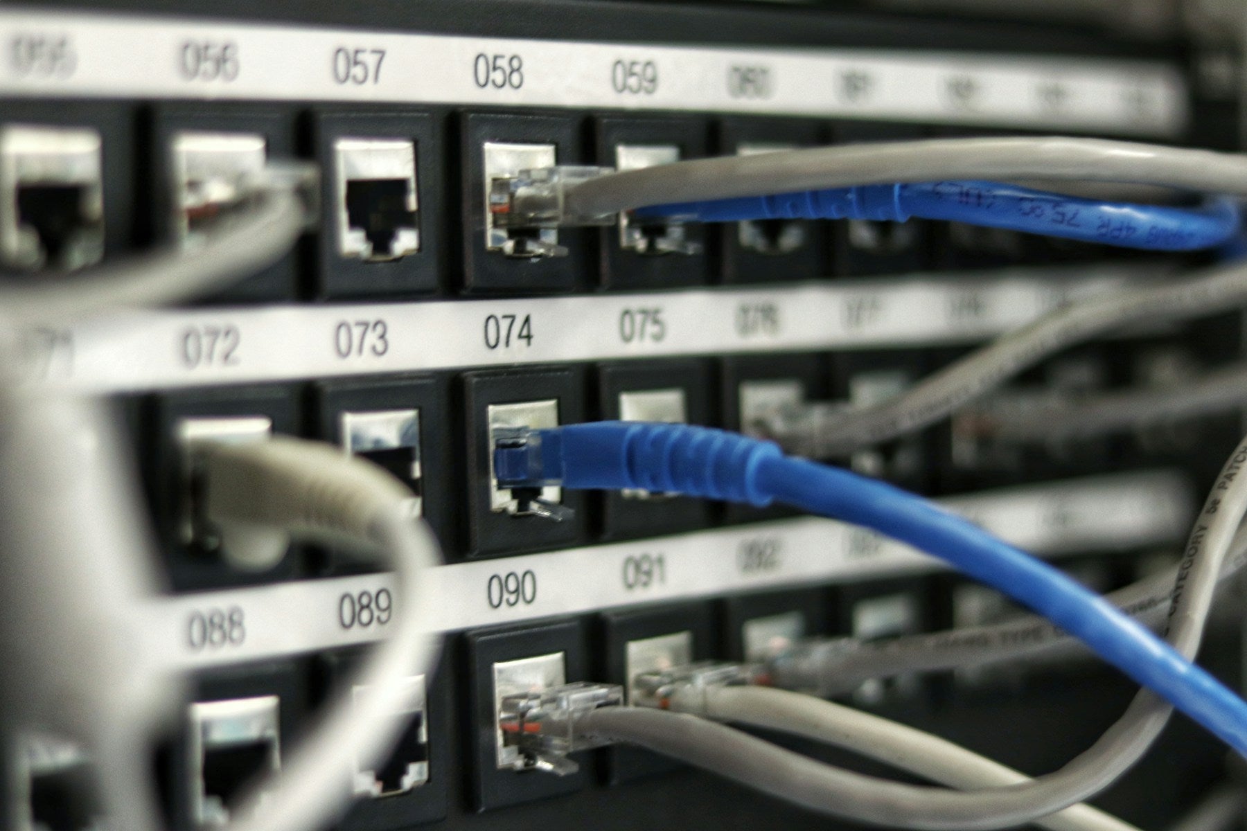 Network switch with ethernet cables