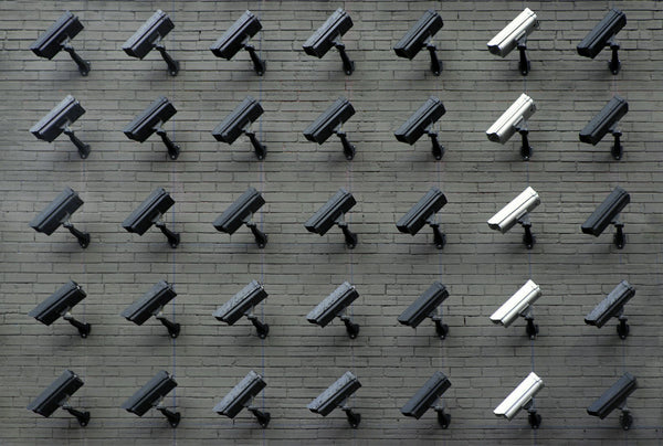 CCTV security camera mounted on a building exterior
