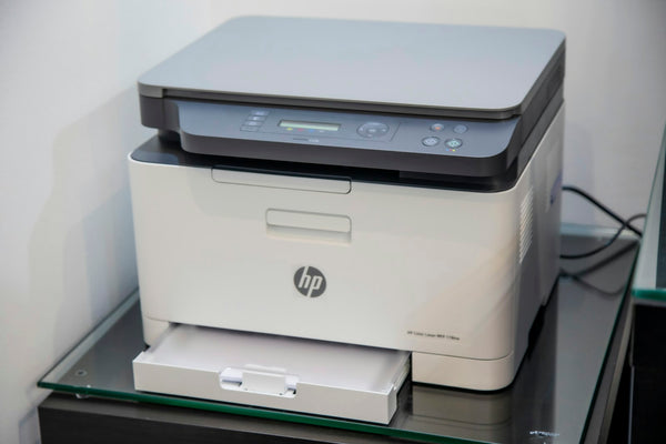 Modern office printer on a desk