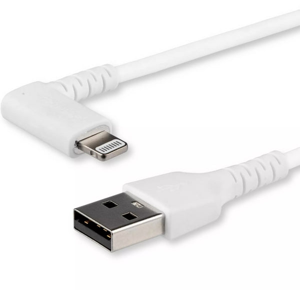 StarTech 2M USB-A To Lightning Charge/Sync Cable Right Angled MFi-Certified WHT