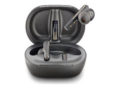 Poly Voyager Free 60+ MS Wireless Earbuds – Black, USB-A, Touchscreen Case