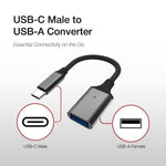 Shintaro 15cm USB-C to USB-A 3.0 OTG Adapter – Aluminum Connector