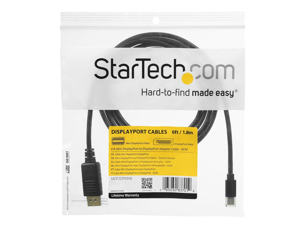 STARTECH 90CM mDP TO DP ADAPTER CABLE (M/M), BLACK