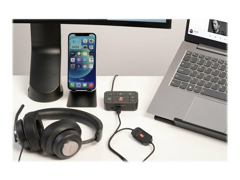 KENSINGTON H2000 WIRED USB-C OVER-EAR HEADSET, NOISE CANCEL FOR MS & ZOOM