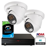 IDIS 8CH NVR with 4TB HDD + 2x 5MP 2.8mm Turret Cameras Kit