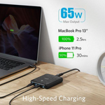 ANKER POWERPORT ATOM III 4 PORT 65WATT - BLACK FABRIC