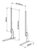 SPEED 37"-65" TABLETOP TV STAND, UPTO VESA 800x400, 50KG. LOAD, BLACK, LIFETIME WTY