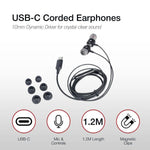 Shintaro USB-C Earphones w/ Mic, Magnetic Tips, Tangle-Free, Volume Control