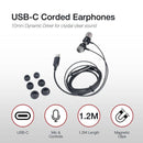 Shintaro USB-C Earphones w/ Mic, Magnetic Tips, Tangle-Free, Volume Control