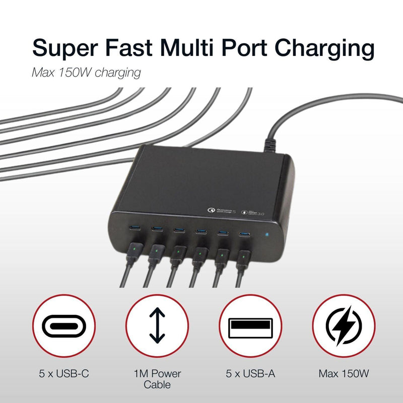 Shintaro 150W 5-Port GaN USB-A & USB-C Multi Port Charger