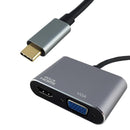 Shintaro USB-C to 4K HDMI & VGA Hub, 4K@60Hz, 1080P Output