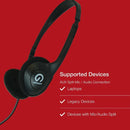 Shintaro Lightweight Headset w/ Mic, Volume Control, 3.5mm Jack, VoIP/Hands-Free