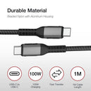 Shintaro 1M USB-C Cable – 100W Fast Charge, Braided, Aluminium Head, E-Mark IC