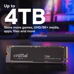Crucial T705 1TB M.2 PCIe 5.0 NVMe SSD – 13,600MB/s, 10,200MB/s, 5YR WTY
