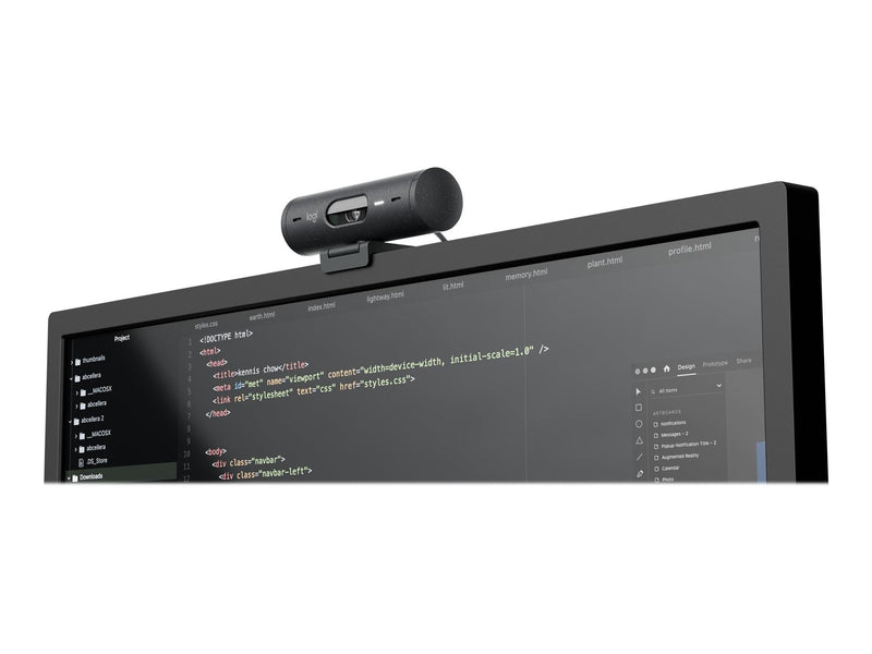 Logitech Brio 505 Webcam 1080p, Auto Framing, Dual Mic, Privacy Shutter