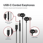 Shintaro USB-C Earphones w/ Mic, Magnetic Tips, Tangle-Free, Volume Control