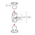 RamMount RAM DBL SOCKET ARM C BALL B LENGTH