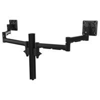 Atdec Dual Side-By-Side Ultrawide Monitor Mount with Swing Arms - C-Clamp - Black