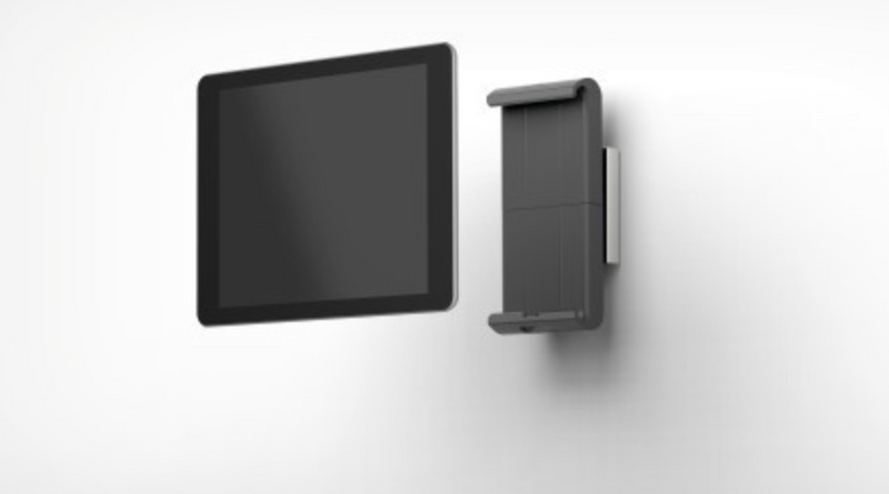 KENSINGTON UNIVERSAL TABLET HOLDER, FITS UP TO 13" TABLETS, WALL MOUNT CLAMP, SILVER