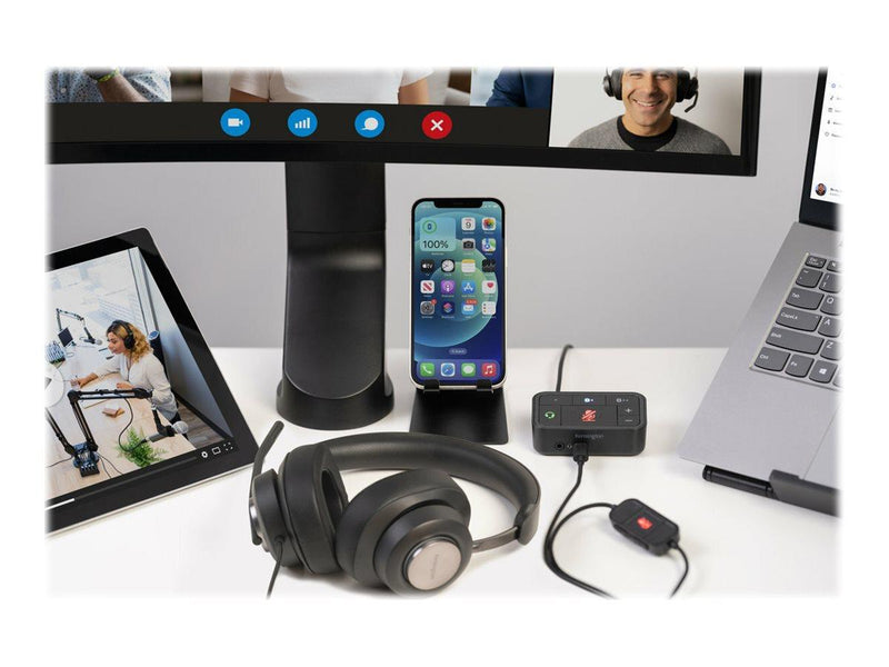 KENSINGTON H2000 WIRED USB-C OVER-EAR HEADSET, NOISE CANCEL FOR MS & ZOOM
