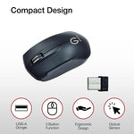 Shintaro Wireless RF Mouse 1600 DPI USB 2.0 - Ergonomic Optical