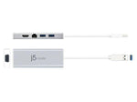 J5create JUD380 USB 3.0 Mini Dock, Dual HDMI/VGA, 2 USB 3.1, Gigabit Ethernet