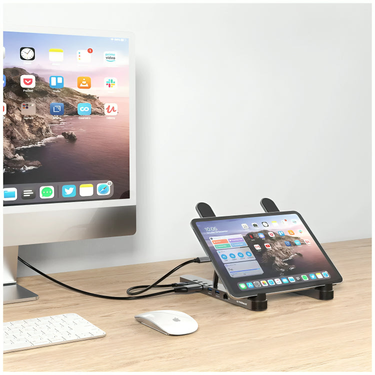 mbeat Stage P5 Portable Laptop Stand With USB-C Docking Station MB-STD-P5GR